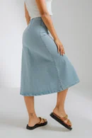 Chic Denim Button-Front Midi Skirt | TFC-WS-002