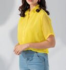 Chiffon Button Down Crop Top for Women | TFC-WT-001