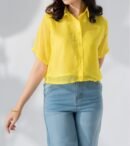 Chiffon Button Down Crop Top for Women | TFC-WT-001