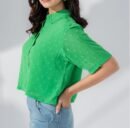 Chiffon Button Down Crop Top for Women | TFC-WT-001