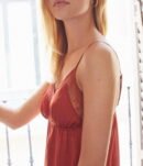 Orange Lace Satin Nightgown | TFC-WNG-001